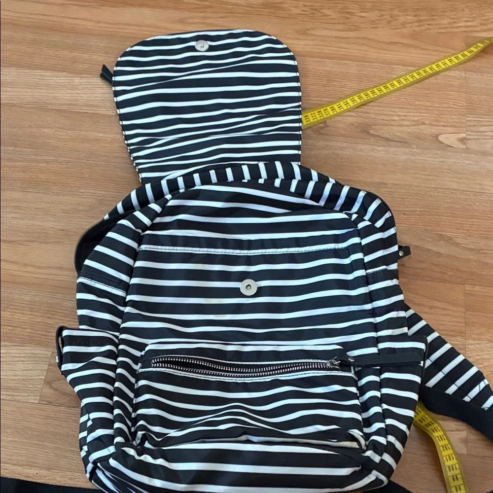 Striped Black and White Backpack